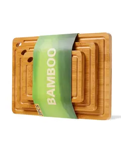Garvee 3-Piece Bamboo Cutting Board Set, Heavy Duty Wood Cutting Boards with Juice Groove for Meat, Vegetables, Fruits, Dishwasher Safe