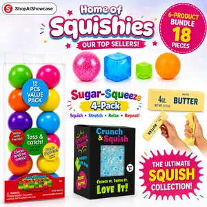 Home of the Squishies – Our Top Sellers! 18-Piece Ultimate Squish Collection | Sugar Squeeze, Crunch & Squish, Butter Foam & Rainbow Expressions | Slow-Rise, Maltose-Filled, Bead-Filled ASMR Sensory Fidget Bundle | Stress Relief, Anxiety Fidget, Squishy