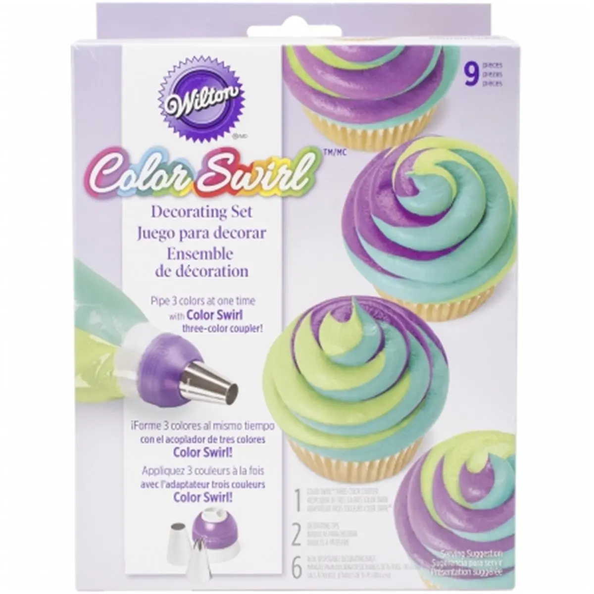 Wilton 153125 Tri-Color Coupler Decorating Set pack of 3
