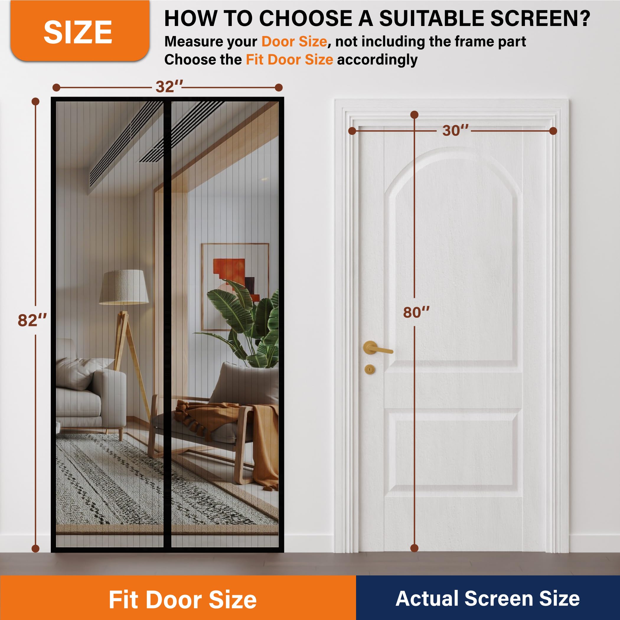 2026 New Magnetic Screen Door,Self Sealing Magnets, Easy Install Screen Doors with Magnets,Pet & Kid Friendly Fall Freshness springtok,Black