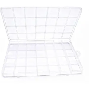 IOOLEEM 28 Grids Plastic Bead Organizer Box, Organizer Container Storage Box, Dividers for bead arts and crafts.