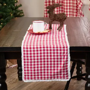 Emmie Red and White Check Table Runners