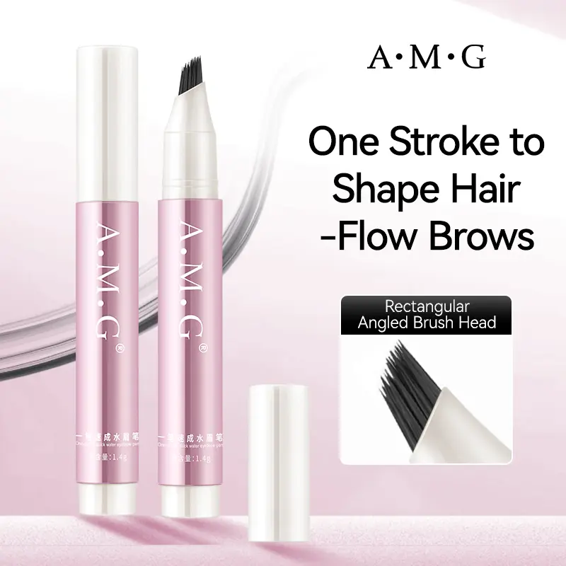 A.M.G. 4D Waterproof Eyebrow Pencil - Long-lasting, Water-resistant, Quick-drying, Smudge-proof for Beginners - Ideal New Year's Gift