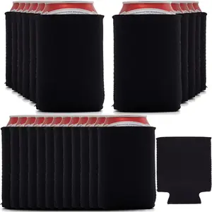 Beer Can Coolers Neoprene Collapsible Insulated Can Sleeves Bulk 12 Packs 25 Packs 50 Packs Optional Black