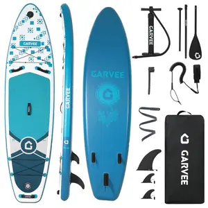 [FLASH SALE] Garvee Ultra-Light Inflatable Stand Up Paddle Board – Wide Stable Anti-Slip Deck, Paddle, Pump, Camera Mount & Carry Bag