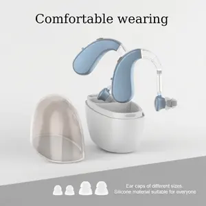 Invisible Hearing Amplifiers for Adults with Hearing Loss, Behind-The-Ear Magnetic Charging Case, 24+96h Runtime, USB Rechargeable