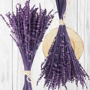 Dried Preserved Lavender Flowers Bundle-Natural Dried Lavender Bouquet  Stems 15''-17" for Wedding Home Shower Vase Decor, Aromatherapy, Fragrance, Fresh, Dry,