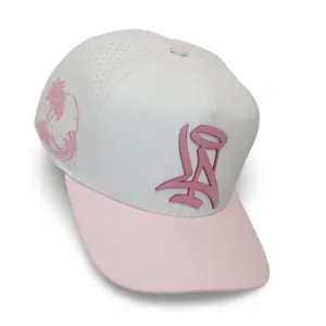 "LA Velvet"  Snapback Hat Cream & Pink | LA Two-Tone Style | Mad Monkey Scty.