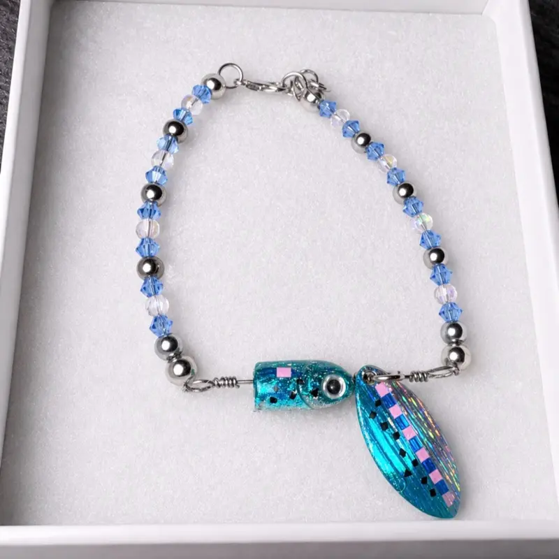 Beaded Lure Bracelet, Stylish Handcrafted Accessory for Fishing Enthusiasts