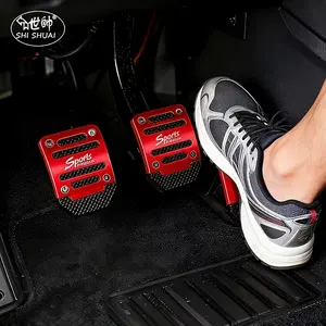 Manual/auto Anti-Slip Car Pedal, Ergonomic Design, Durable Lightweight, Suitable for Accelerator and Brake Pedals, Metal Surface