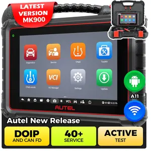 Autel MaxiCOM MK900 Scanner, 40+ Service, CAN-FD DOIP, 3K+ Active Test, Full Diagnose, WiFi Print, 11 OS, FCA SGW OBD2 Scanner fca autoauth engine  light car obd2 system diagnostic Bidirectional Automotive Programming Tool