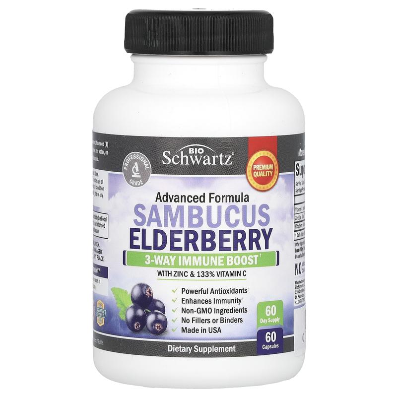 BioSchwartz Sambucus Elderberry with Zinc & Vitamin C, 60 Capsules