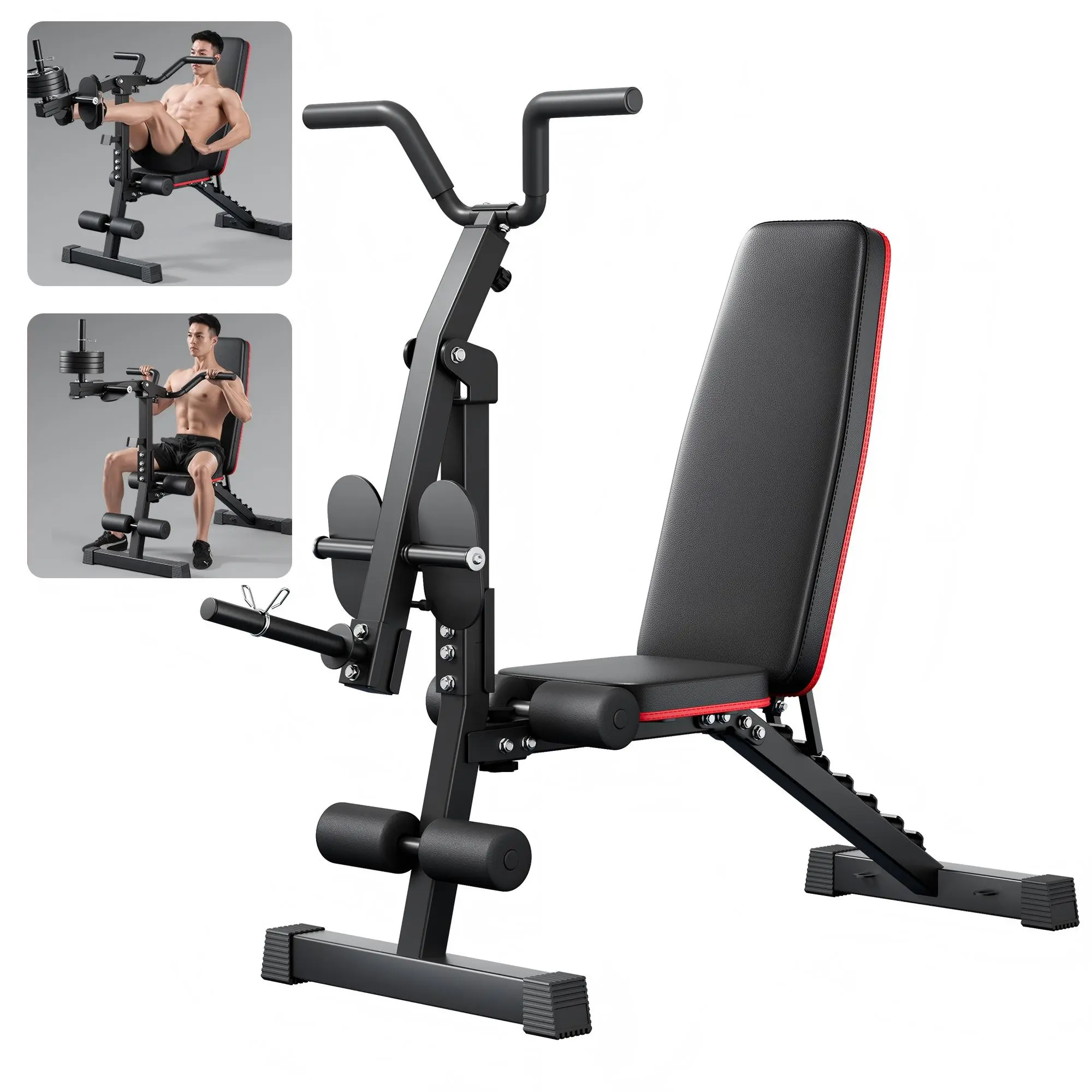 【SAVEYOUR】Adjustable Multi-Functional Weight Bench for Home Gym, Equipped with Leg Developer Attachment for Extensions, Curls and Strength Training