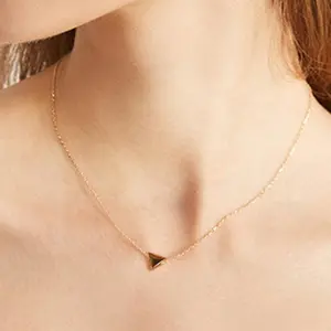 FaithHeart A Dainty Small Triangle Bead Pendant Necklace