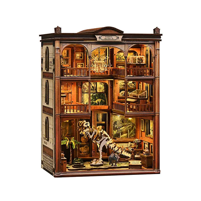 Fossil Museum DIY Book Nook Kit 3D Wooden Puzzle with LED Lighting