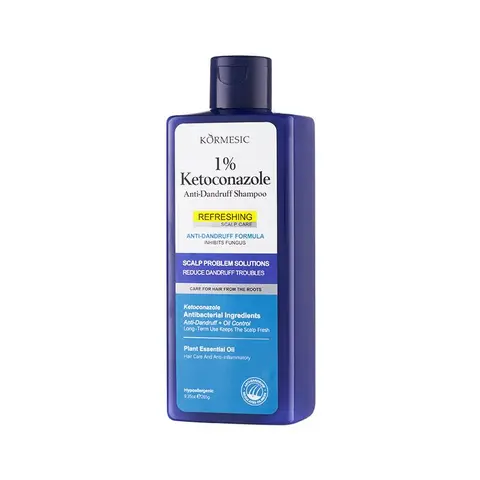 KORMESIC 1% Ketoconazole Anti-Dandruff Shampoo with Tea Tree Oil & Plant Essential Oil - Hypoallergenic Anti-Fungal Scalp Treatment for Adults' Itchy Oily Scalp, Dandruff Care with Bifid Yeast Polypeptide, 9.35 Oz (265g) Haircare Conditioner