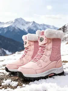 Women's Winter Hiking Boots Waterproof - Lightweight Hiking Boots Fleece Lined Mid-Calf Snow Boots for Outdoor Trekking, Anti-Slip Sole, Warm & Comfortable for Daily Wear & Cold Weather Sports Safety Hiking Boots