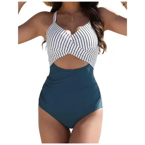 2026 Summer New Arrival: Women's One-Piece Swimsuit — Tummy Control & Slimming Effect, Sexy Cutout Design, Full-Coverage Style; Featuring Premium Colorways for a Fashionable, Eye-Catching Look.,summerwins fashion elegant solid color