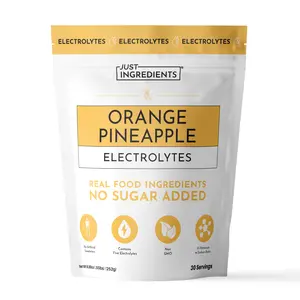 Just Ingredients Orange Pineapple Electrolytes – 30‑Serving Hydration Drink Mix with Coconut Water, Sea Salt, and Trace Minerals – Supports Energy, Recovery, and Electrolyte Balance*