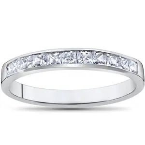 Princess Cut 1/2ct Diamond Wedding Anniversary 14K Ring White Gold