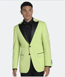 Egara Slim Fit Peak Lapel Dinner Jacket in Citron | 36R Size Bold Men's Jacket Formal Menswear Suit Long Sleeve Workwear Plain