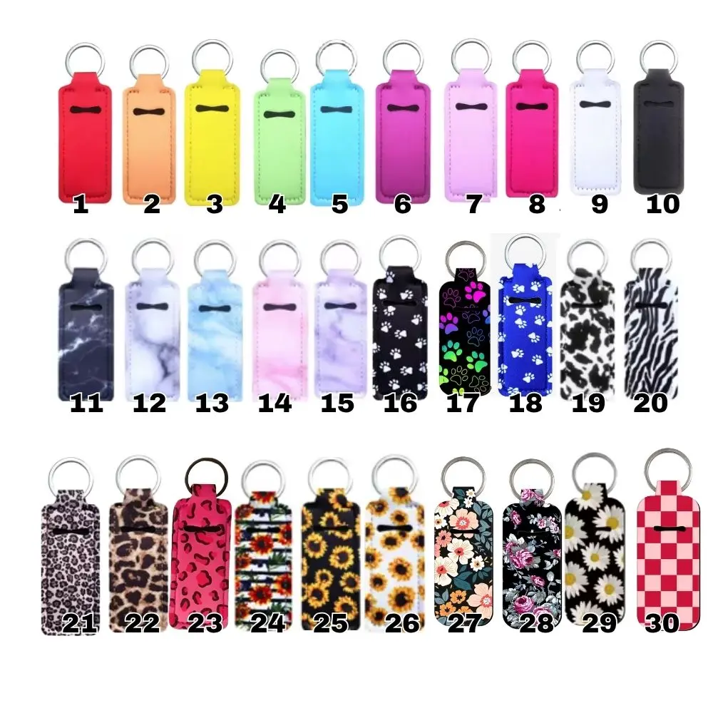 Chapstick Holder Keychain - 70+ Designs in Vibrant Colors & Patterns - Neoprene Material - Personalized Lip Balm & Lip Gloss Keychains for Women - DIY Accessories - Wholesale Pricing - Fast Shipping from Colorado