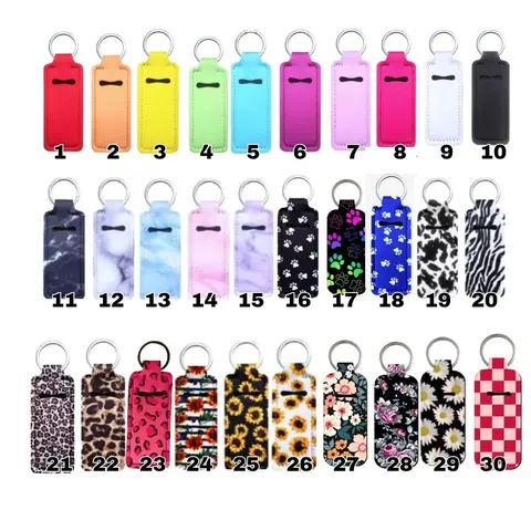 Chapstick Holder Keychain - 70+ Designs in Vibrant Colors & Patterns - Neoprene Material - Personalized Lip Balm & Lip Gloss Keychains for Women - DIY Accessories - Wholesale Pricing - Fast Shipping from Colorado