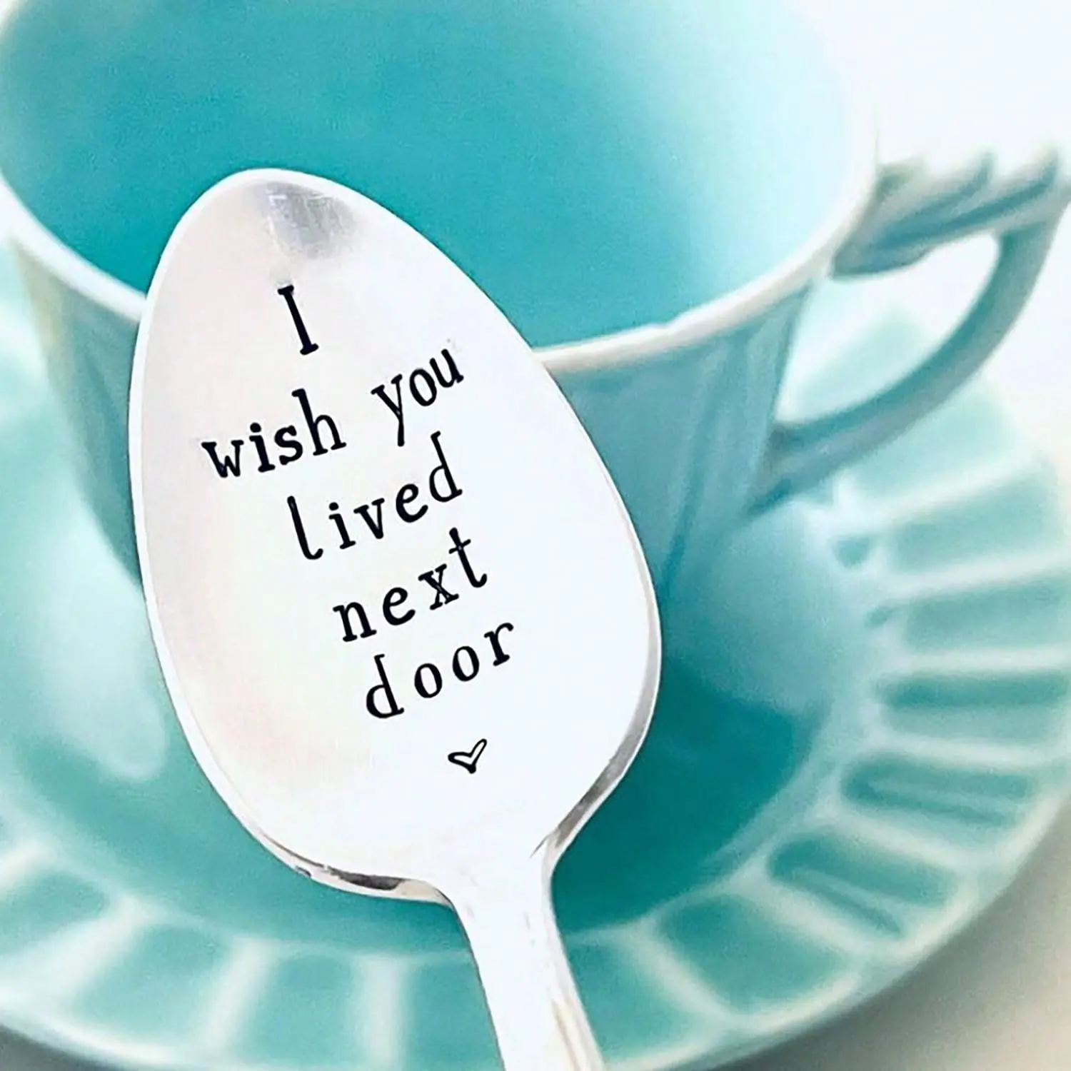 Engraved Spoon Set, Durable Metal Spoons for Dinner Coffee Dessert, Custom Engraving Unique Gift Idea, Best Friend Apartment Dorm Essentials, Stainless Steel Spoon Utensils