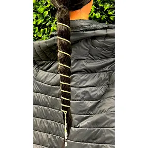 Ponytail Wrap Gold – 12" Long Ponytail Holder | Stylish Biker & Festival Hair Accessory