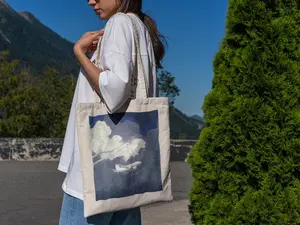 Cloudy Airplane Tote Bag