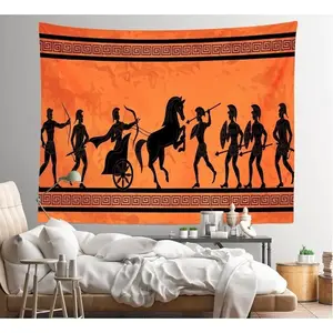 1pc Loccor Ancient Greek Tapestry Greece Myths Spartan Warrior Mythology Battle Wall Hanging Mythology Culture Wall Decor Home Bedroom Living Room Decor 60''x40''