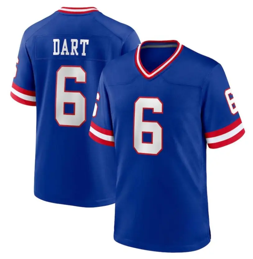 Men's Giants #6 Jaxson Dart Royal Alternate Game Stitched Player Jersey All Size