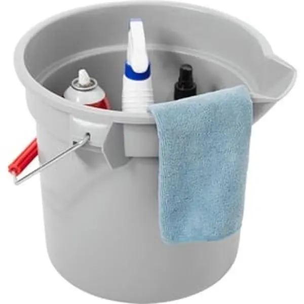 Rubbermaid Commercial Brute Round Handle-Equipped Large Plastic Bucket - RCP261400GY, 12x11.2 in, Gray, for Cleaning (Cleaning Buckets, Home Care Supplies), Handle-Equipped Buckets