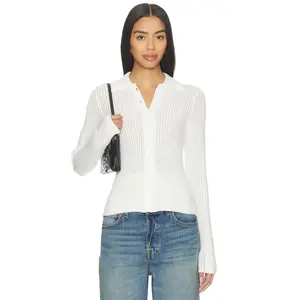 ALL THE WAYS Kelly Button Up Sweater in White
