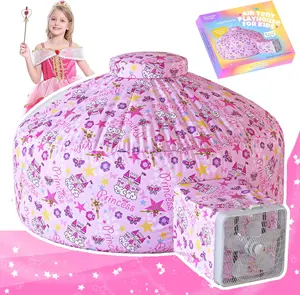 SKYWIN Air Tent Fort Playhouse for Kids (Princess) - Classic Inflatable Kids Fort Sets Up and Stores Away in Seconds, 77 x 50 Inch (Fan NOT Included)