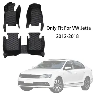 Full Set Nappa PU Leather Car Floor Mat For VW Jetta 2012-2018 Front And Rear Cushion Slip-Resistant Wear-Resistant Auto Interior Accessories Car Mats