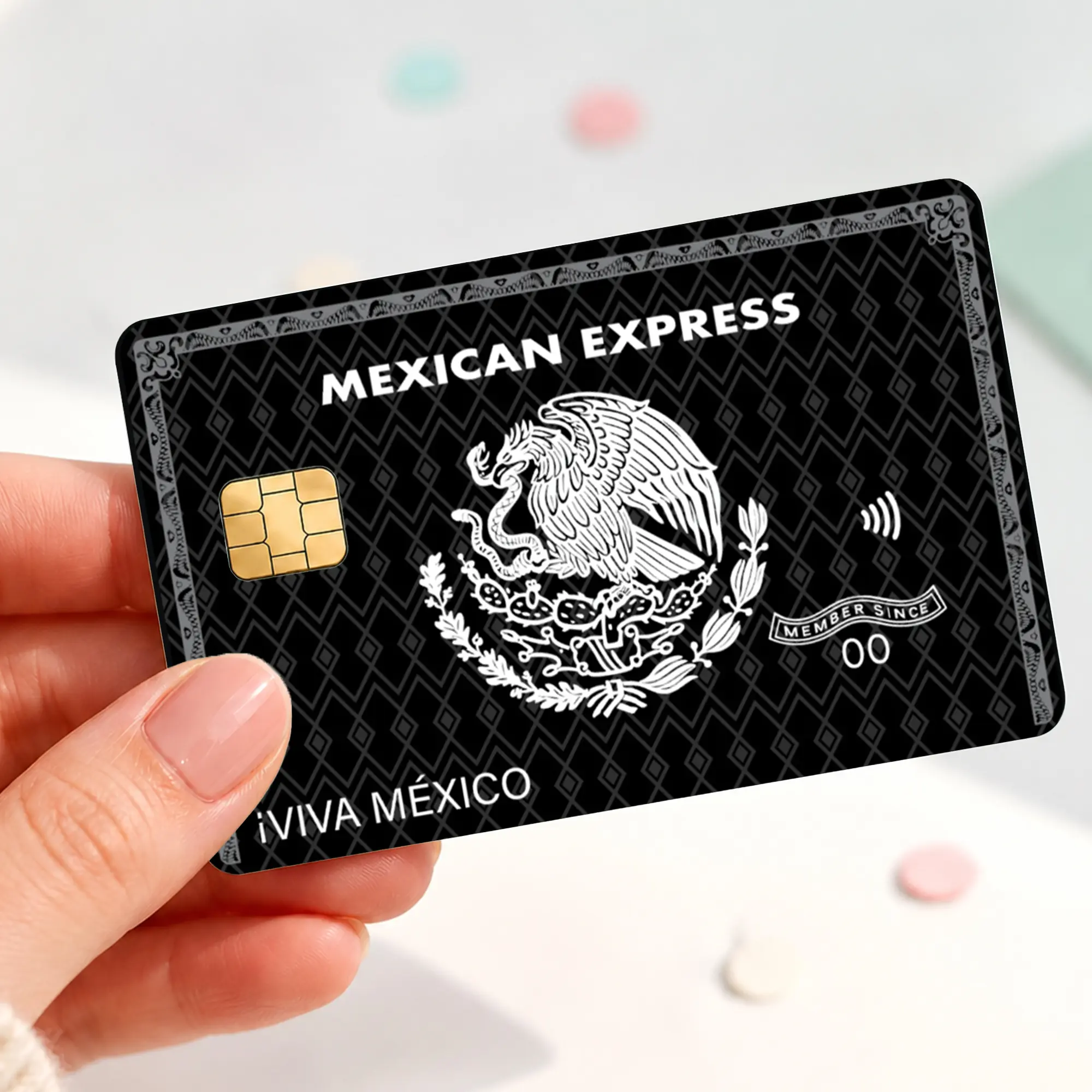 Mexico Credit Card Skin, Mexican Eagle Emblem Card Sticker, Viva Mexico Debit Card Cover, Black Luxury Bank Card Skin, Mexican Pride Gift