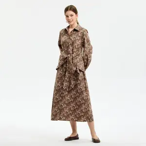 Women's Long Sleeve Front Belted Maxi Shirtdress - Universal Thread