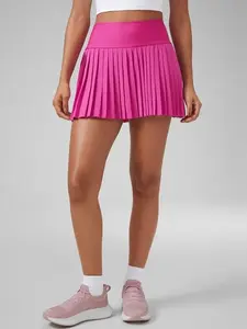 CRZ YOGA Women's High Waisted Pleated Tennis Skirts with Pockets Tummy Control Casual Liner A Line Workout Golf Skorts - 14"