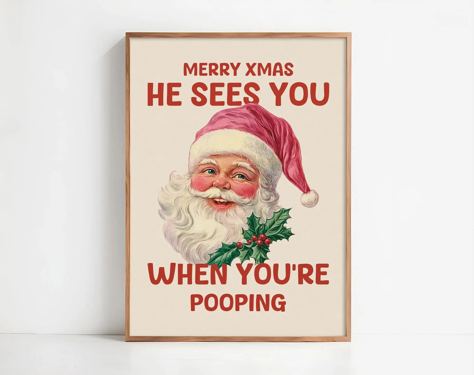 Funny Christmas Decor Wall Art download, Santa Claus Print,Humorous Xmas Decor, Christmas wall decor, wall decor, posters Bathroom, Poster for Wall Art & Decor