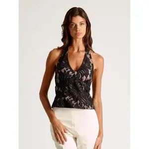 Poppyseed Lace Halter Top