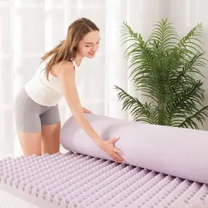 Egg Crate Mattress Topper 4 Inch Full, Gel Cooling Infused Foam Mattress Topper for Pressure Relief, CertiPUR-US Certified Bed Topper, Purple, 54"*75"