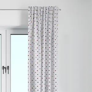 Bacati - Single Light Filtering Curtain Panel Baby & Me Pin Dot Multicolor