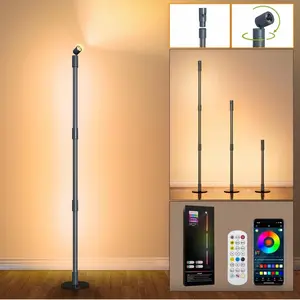 Modern LED Corner Floor Lamp, 2 Pack RGB Color Changing Corner Lamp with App and Remote Control,16Million Colors& 213 Modes Ambience Lighting with Music Sync& Timer for Living Room Gaming Room