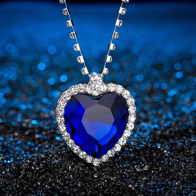 Lanjing Jewelry Sea Star Blue Sapphire Crystal Zirconia Silver Pearl Necklace for Women's Unique Beauty Elegant Fashion Accessory