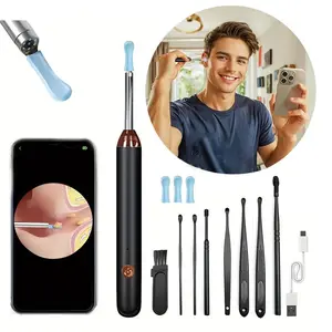 Wireless Ear Wax Removal Tool, 1 Set Visual Ear Cleaning Ear Wax Removal Tool with Camera & Light, Ear Wax Removal Kit for iOS & Android