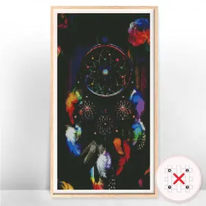 Dream Catcher Pattern Cross Stitch without Frame, DIY Cross Stitch Embroidery Handmade Art Crafts, Home Bedroom Wall Artwork