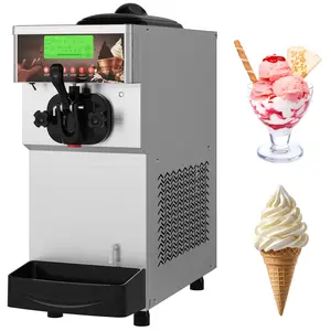 1500W Single Flavor Commercial Soft Ice Cream Maker – 5.3–7.4 Gal/Hr Soft Serve Ice Cream Machine with 5″ Display – Self‑Cleaning – Easy Operate – High Productivity for Snack Bar – 115V