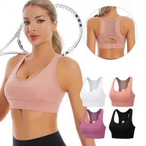 Koala Racerback Sports Bras for Women High Support Running Bra with Sewn-in Pads Medium Control Wire-Free Seamless Full Coverage Sports Bra for Women's High Impact Activities