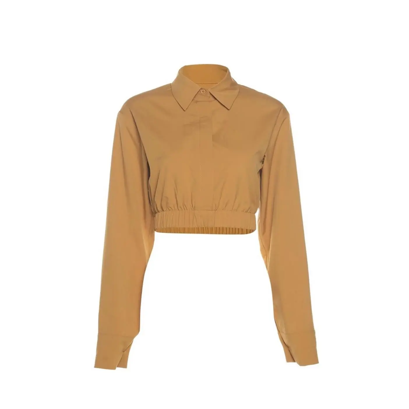 HARPER CROPPED RUCHED LONG SLEEVE TOP (SAMPLE SALE)